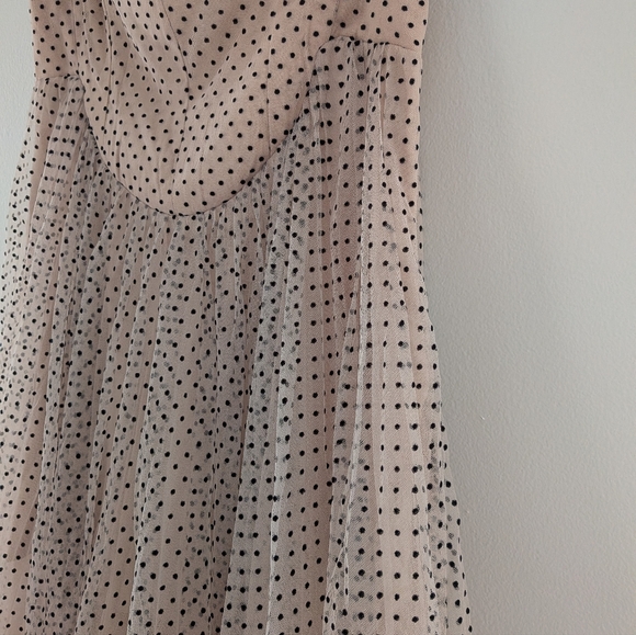 Anthropologie Maeve Strapless Polka Dot Tulle Midi Dress - Picture 14 of 15